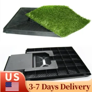 Dog Grass Pad with Large Tray Reusable Training Pads with Pee Baffle Puppy for Indoor and Outdoor Use