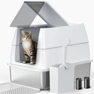 Extra Large Litter Box with Lid, for Big Cats Enclosed, Easy to Scoop with Scoop Set